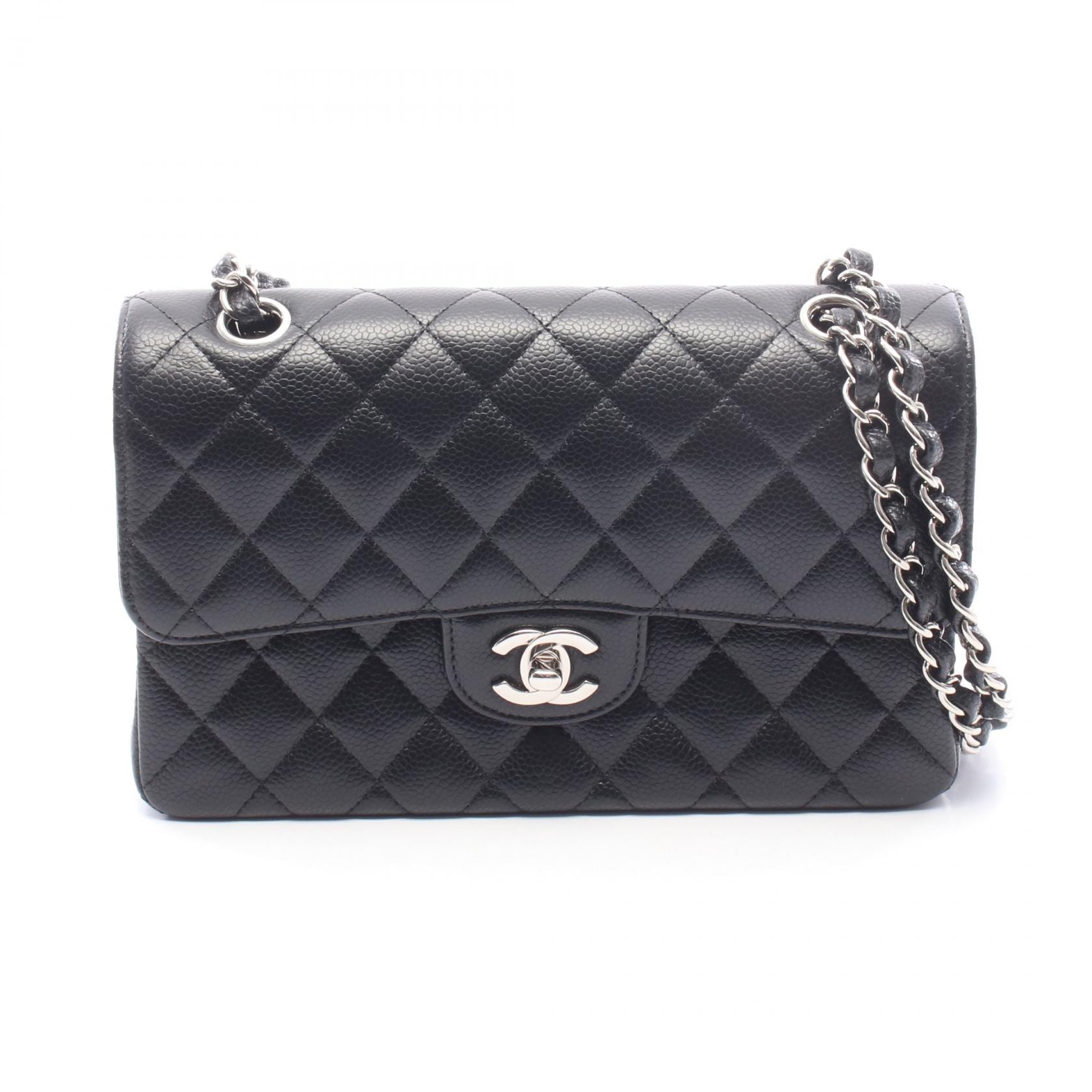 シャネル CHANEL マトラッセ Wフラップ ショルダーバッグ バッグ キャビアスキン(グレインドカーフ) レディース ブラック系 【中古】