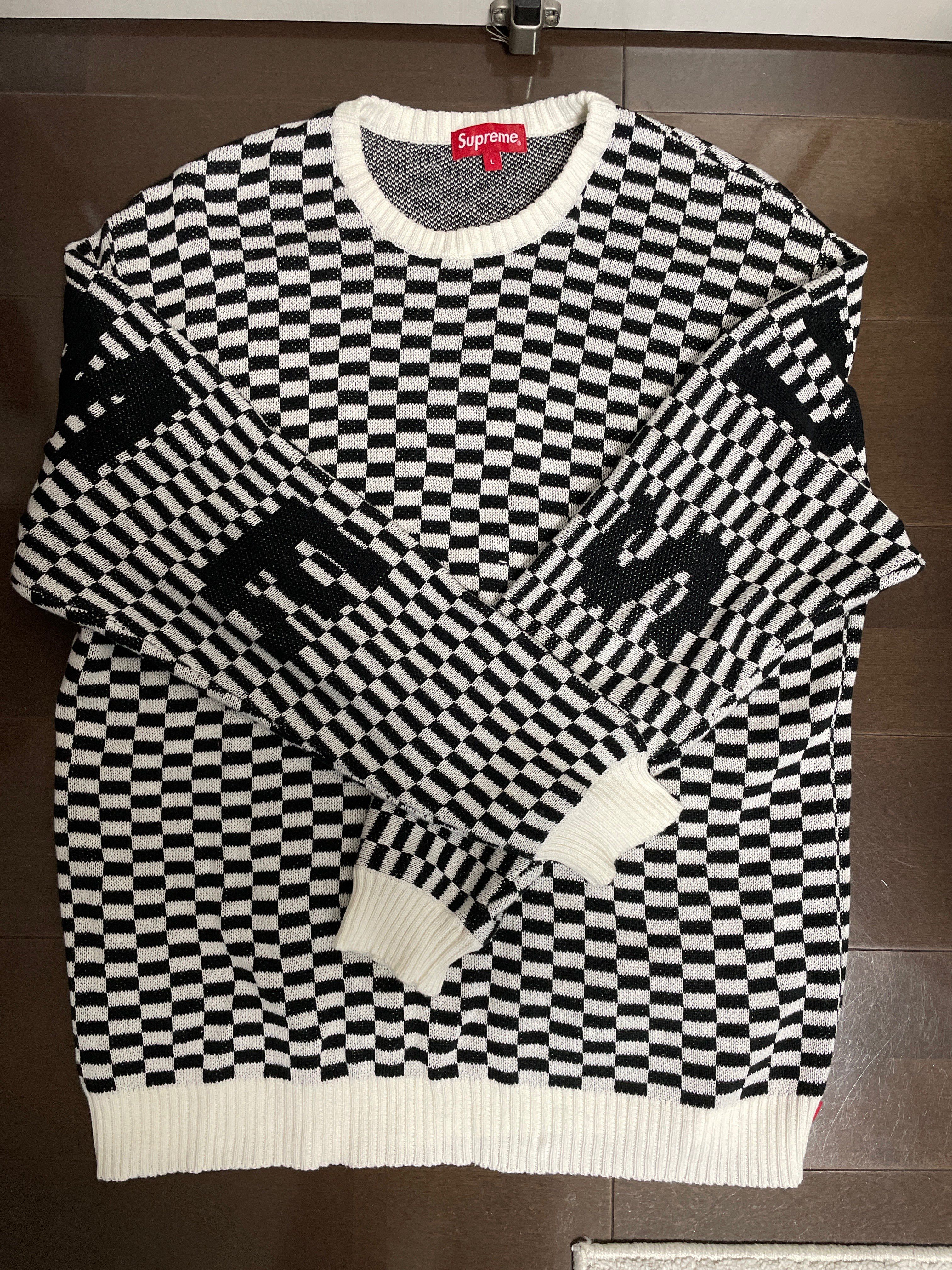 Supreme Back Logo Sweater "Checkerboard"