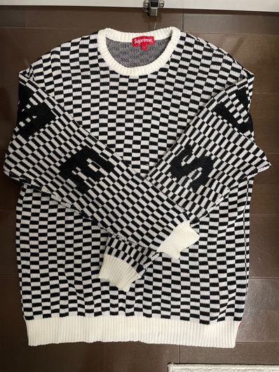 Supreme Back Logo Sweater "Checkerboard"