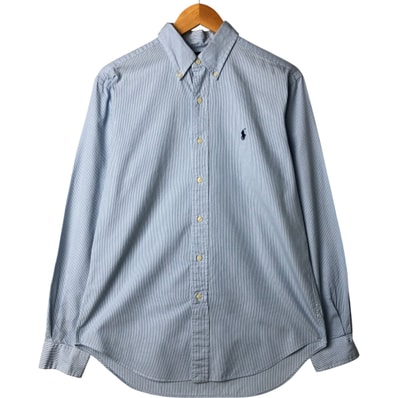 古着 ラルフローレン Ralph Lauren CLASSIC FIT クラシックフィット 長袖 ボタンダウンストライプシャツ メンズM相当/eaa563141