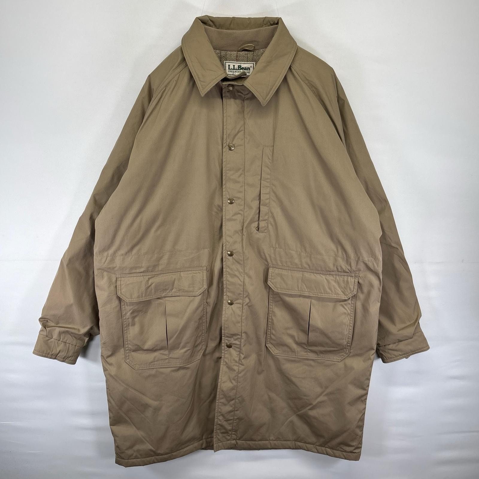 古着 80's/80年代 ヴィンテージ エルエルビーン L.L.Bean ジャケット ストームコート ロングコート ウールライナー  ベージュ系 メンズ