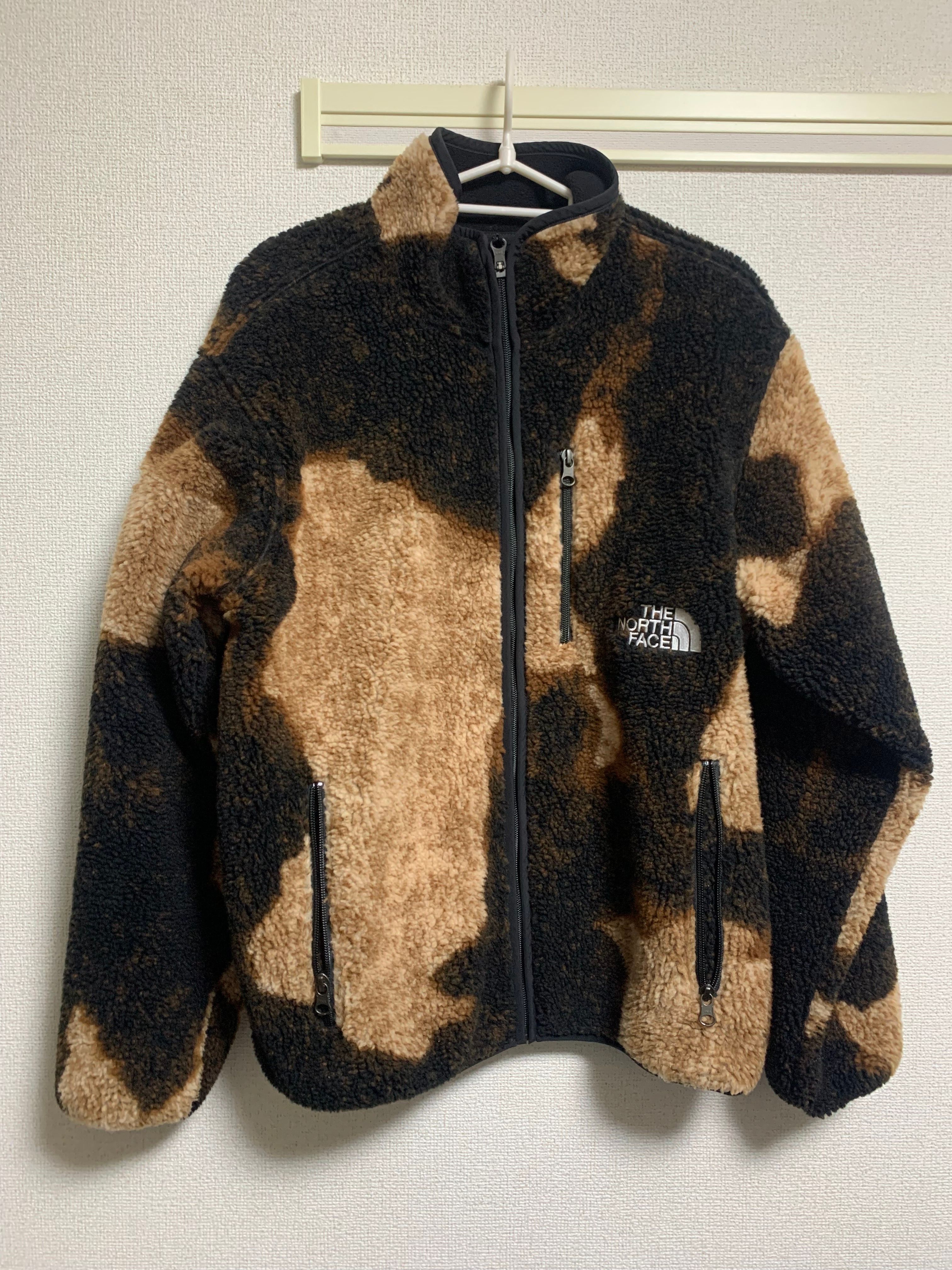 Supreme x The North Face Bleached Denim Print Fleece Jacket "Black"