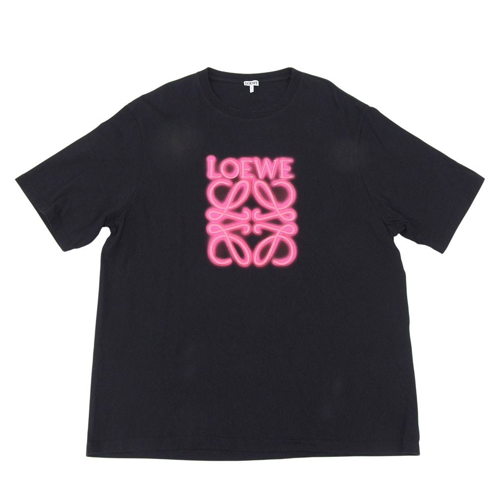 ロエベ 美品 ネオンロゴ Tシャツ トップス メンズ ブラック L H526Y22X12 L