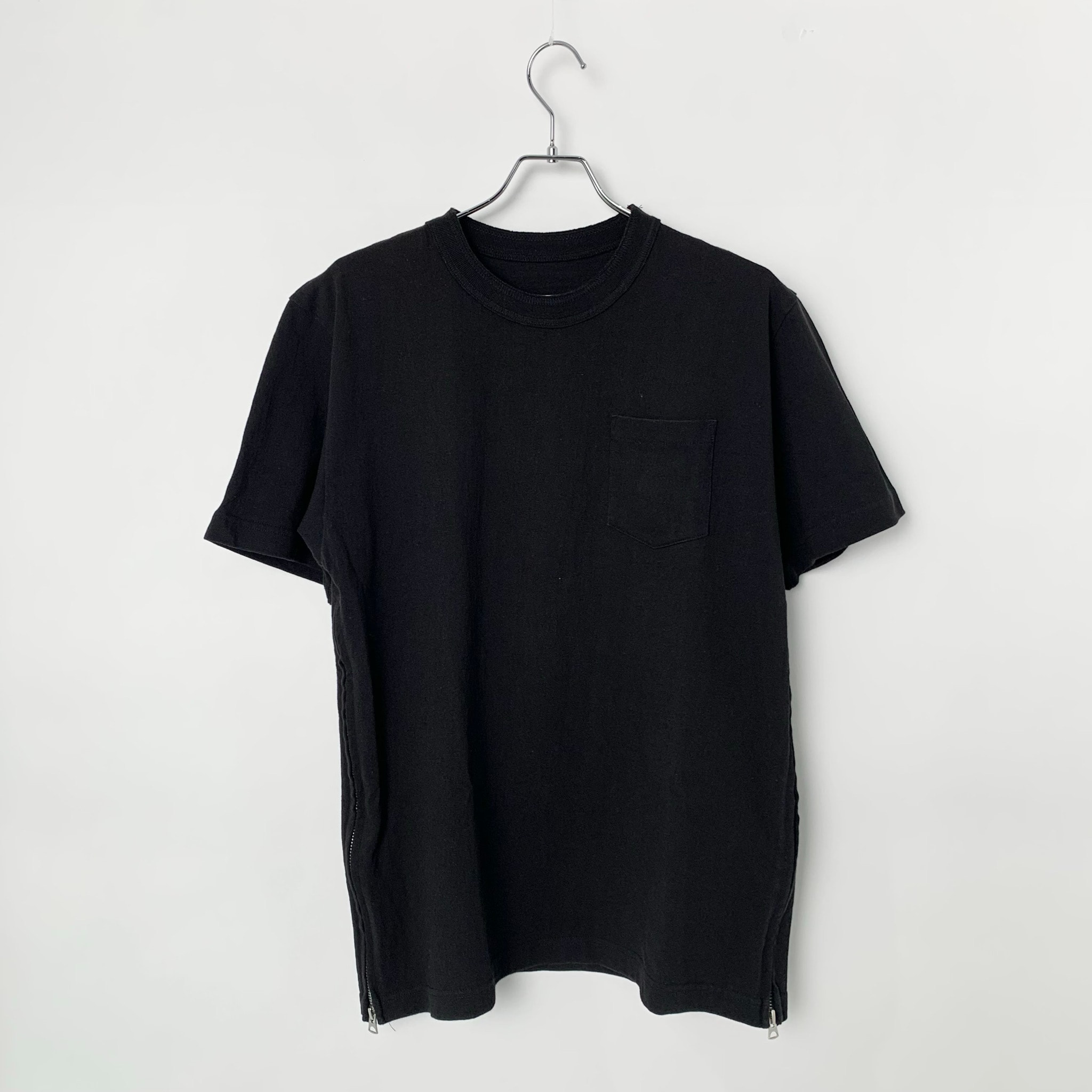 sacai Side Zip Cotton T-Shirt "Black"