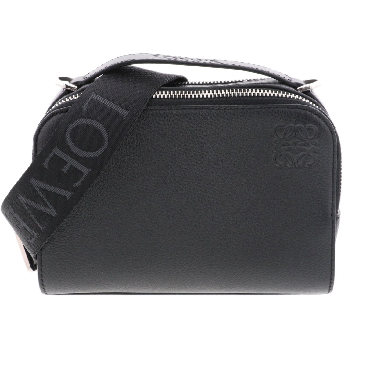 LOEWE ロエベ カメラ  クロスボディバッグ ミニ ショルダーバッグ C660R41X02 グレインカーフレザー ブラック  メンズ【中古】