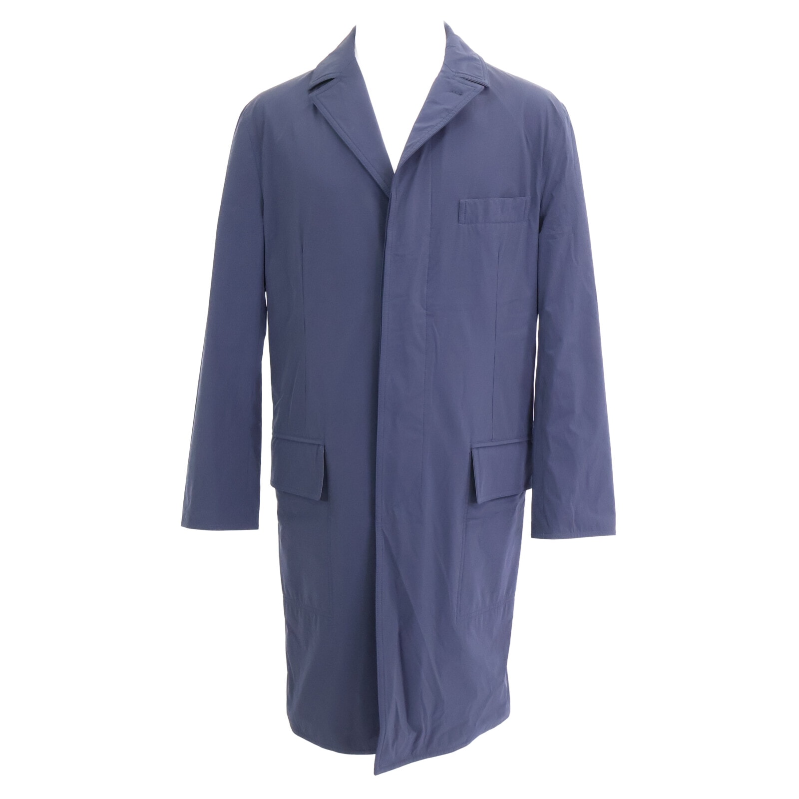 エルメス 【美品/国内正規】11-5525 MANTEAU LIVERPOO 比翼 チェスター 48