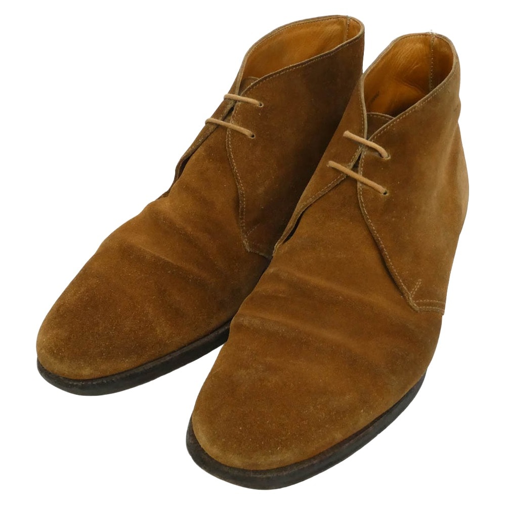 CROCKETT&JONES クロケットアンドジョーンズ CHERTSEY チャートシー スエード チャッカブーツ シューズ ブラウン系 UK8【中古】