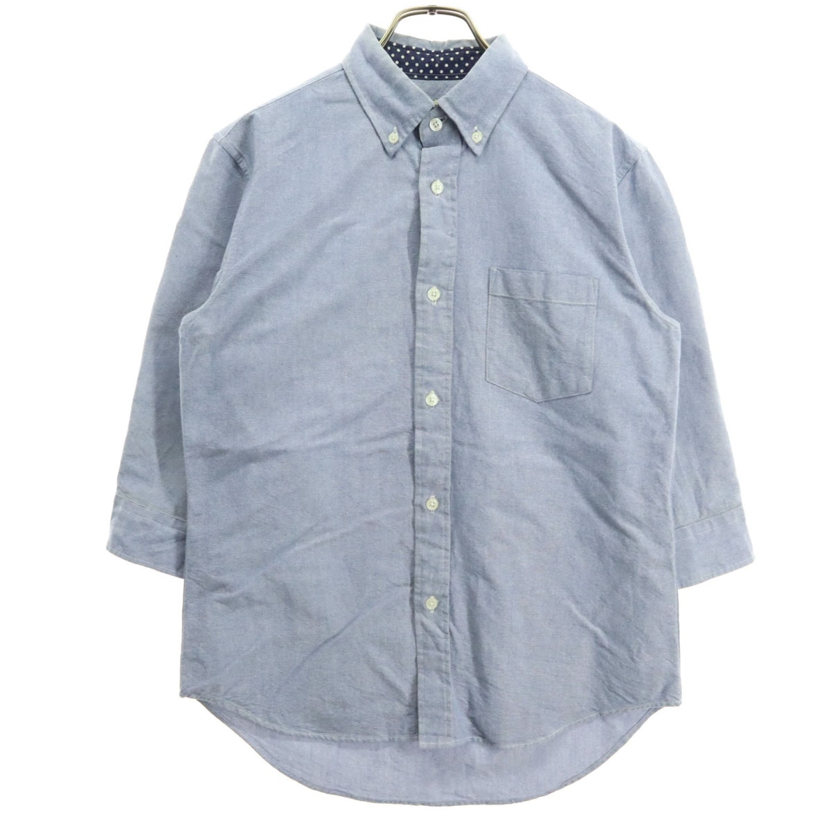 JOURNAL STANDARD ジャーナルスタンダード 7分袖 ボタンダウン コットンシャツ M ブルー