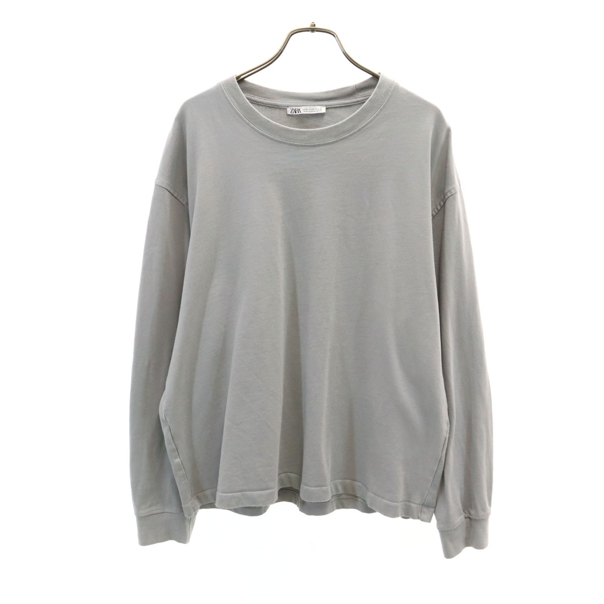 ZARA ザラ 長袖 Tシャツ M グレー ロンT 無地