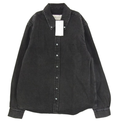 AMI PARIS アミパリス 26SS USH785 DE0125 de Coeur ブラックライトデニム ボタンダウン シャツ ジャケット ブラック系 L【極上美品】【中古】