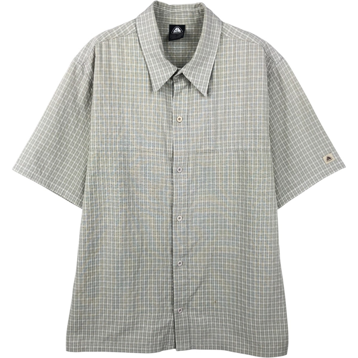 古着 ナイキ NIKE チェック柄 半袖 ポリシャツ ボックスシャツ メンズM相当/eaa655930