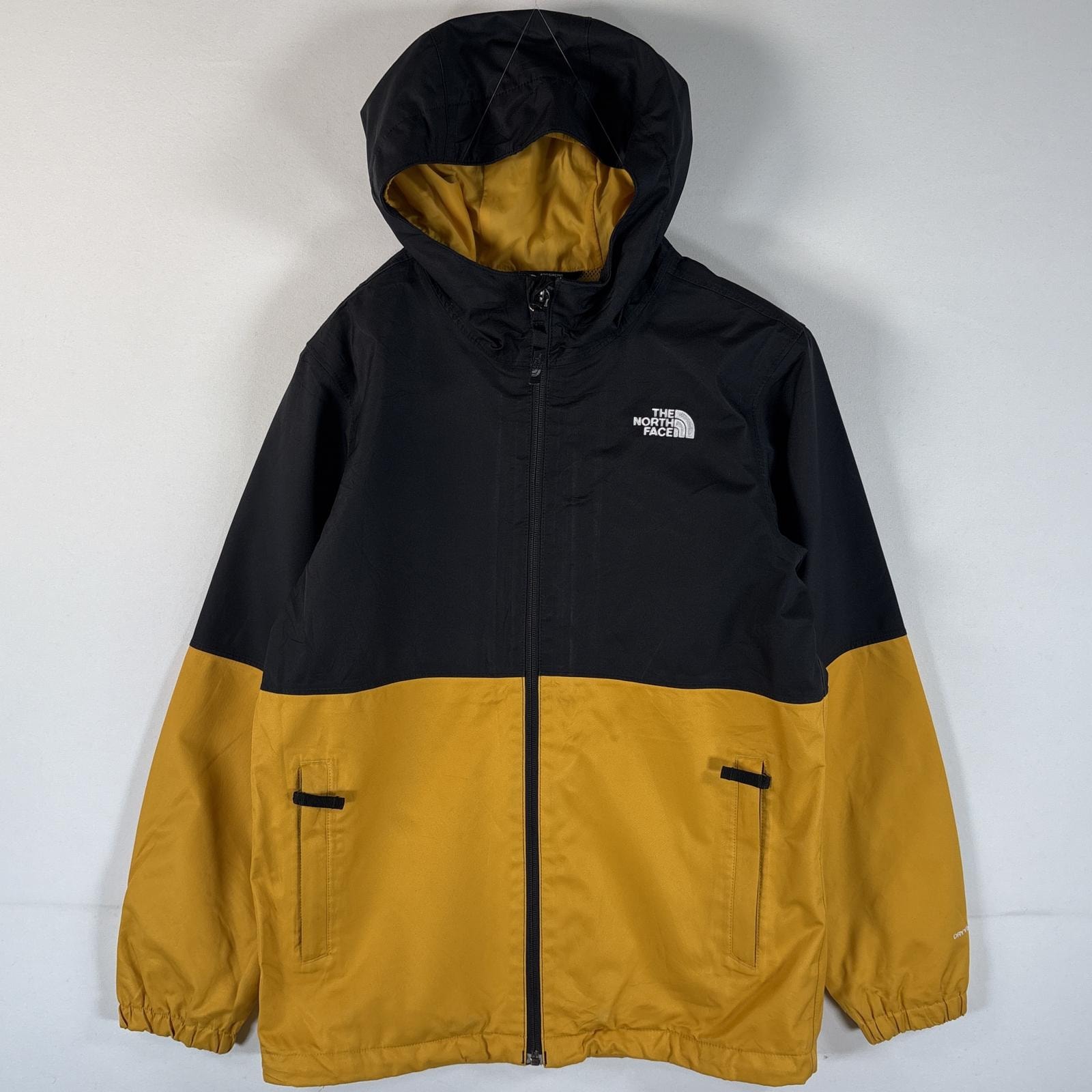 古着 ザ・ノースフェイス THE NORTH FACE ナイロンジャケット マウンテンパーカー ツートンカラー アウトドア L 14-16 イエロー ボーイズ