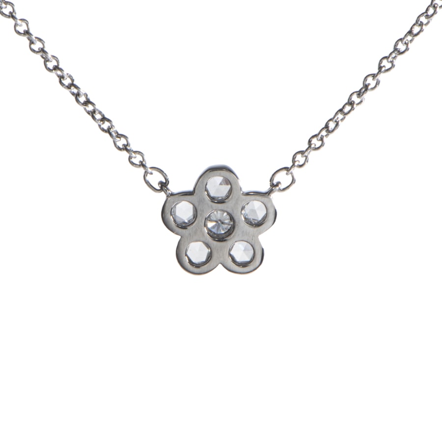 TIFFANY&Co. ティファニー ガーデンフラワー ネックレス ペンダント Pt950 ダイヤモンド シルバー【中古】