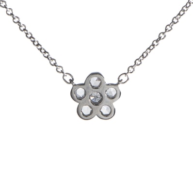 TIFFANY&Co. ティファニー ガーデンフラワー ネックレス ペンダント Pt950 ダイヤモンド シルバー【中古】