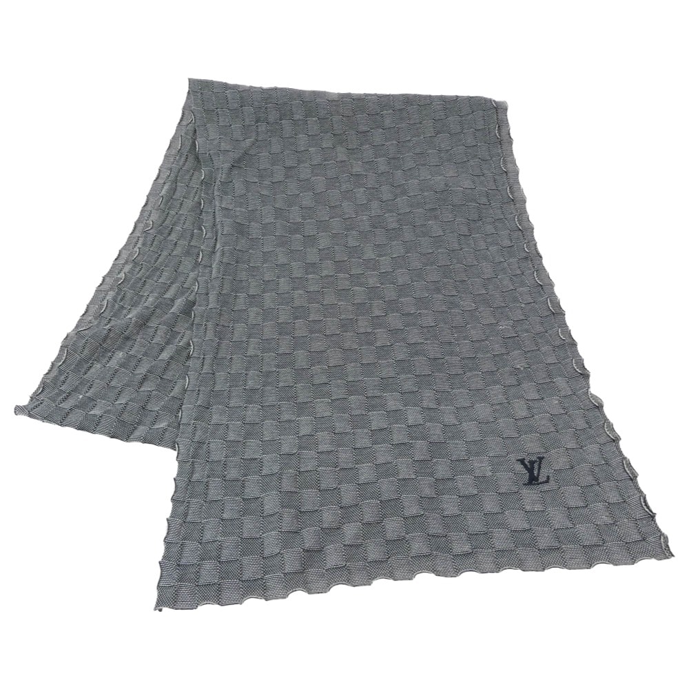 LOUIS VUITTON ルイ・ヴィトン ストール ダミエ LVロゴ コットン ストール マフラー グレー系【中古】