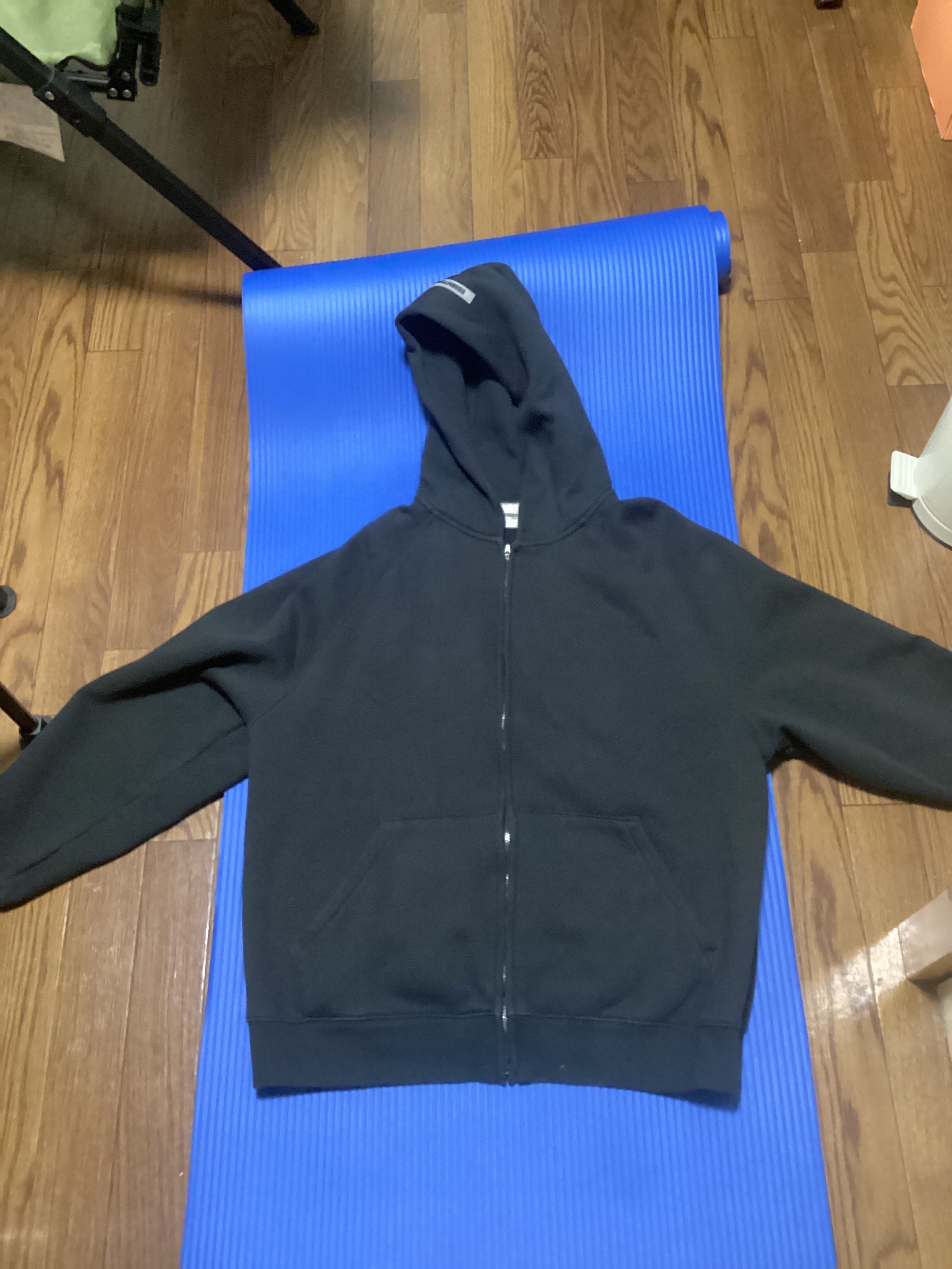 FEAR OF GOD ESSENTIALS 3D Silicon Applique Full Zip Up Hoodie "Black"