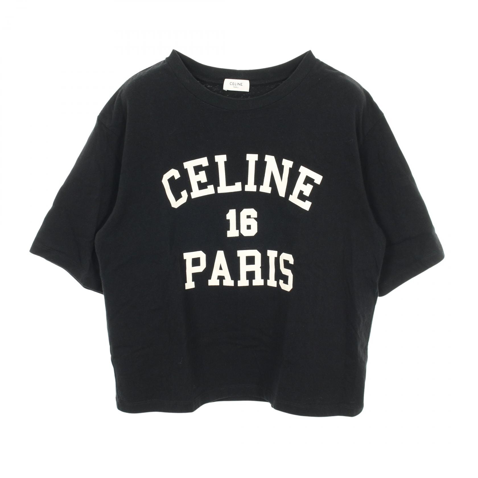 セリーヌ CELINE 半袖Tシャツ 衣料品 トップス コットン レディース ブラック系 【中古】