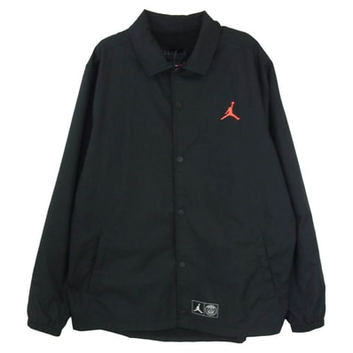 NIKE ナイキ BQ4213-011 × JORDAN ジョーダン × PARIS SAINT GERMAIN パリサンジェルマン COACHES JACKET バックロゴプリント コーチジャケット ブラック系 L【中古】