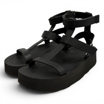 美品 エルメス サンダル エニド ブラック レディース 38 221033Z
