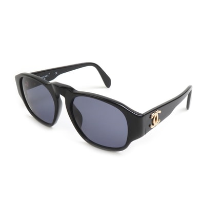 シャネル CHANEL サングラス ココマーク プラスチック/メタル ブラック/ゴールド レディース【中古】 e61748k