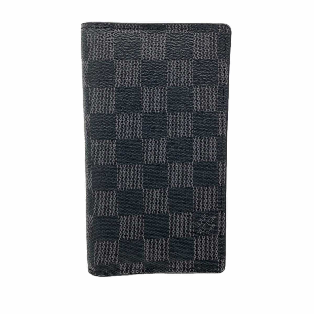【6dc3355-k】ルイヴィトン 手帳カバー ダミエ・グラフィット アジェンダポッシュ R20975 ブラック グレー【中古】メンズ