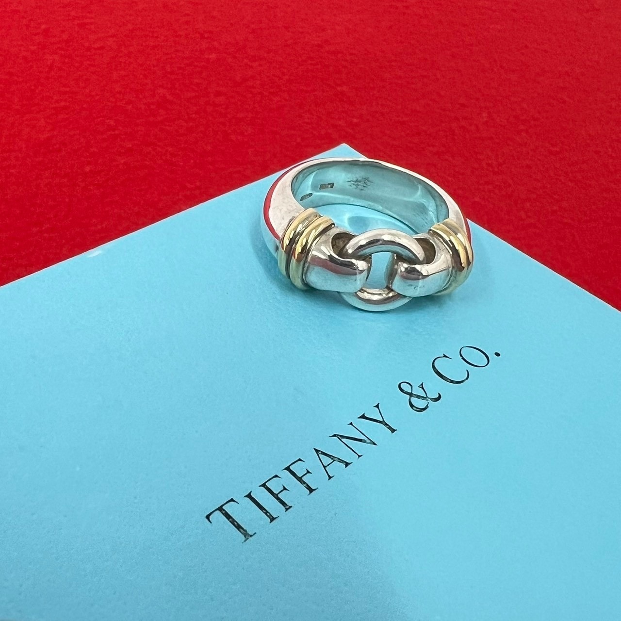 TIFFANY&Co. ティファニー サークル コンビ リング シルバー925 K18イエローゴールド リング・指輪 13号 シルバー
 37796