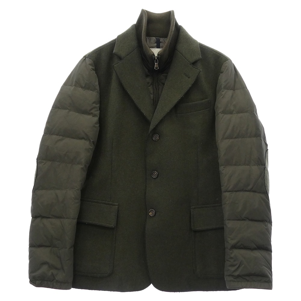 MONCLER モンクレール ジャケット 120913031000 EUGENE GIACCA ハイブリッド ダウン コンビネーション ドッキング ウール ジャケット カーキ系 1【中古】