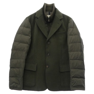 MONCLER モンクレール ジャケット 120913031000 EUGENE GIACCA ハイブリッド ダウン コンビネーション ドッキング ウール ジャケット カーキ系 1【中古】