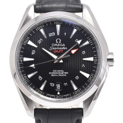 オメガ OMEGA 231.13.43.22.01.001 シーマスター アクアテラ GMT デイト CO-AXIAL 自動巻き メンズ 美品 箱・保証書付き 腕時計 G#147367