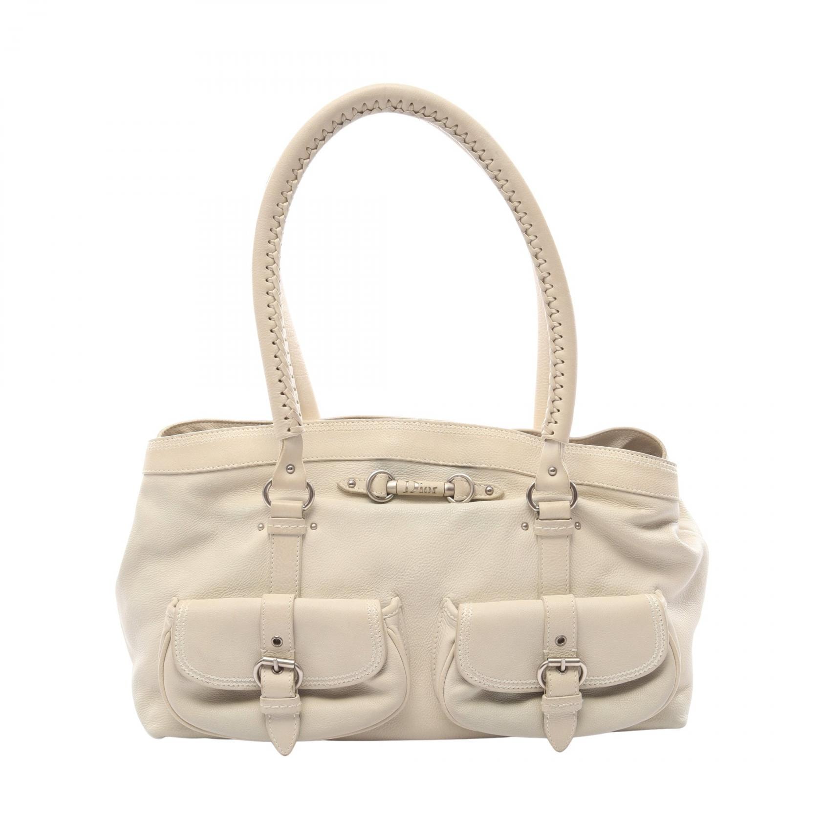 ディオール Dior ショルダーバッグ バッグ レザー レディース アイボリー系 【中古】