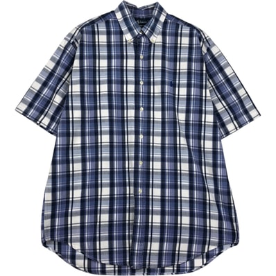 古着 ラルフローレン Ralph Lauren BLAIRE 半袖 ボタンダウン チェックシャツ メンズL相当/eaa623612