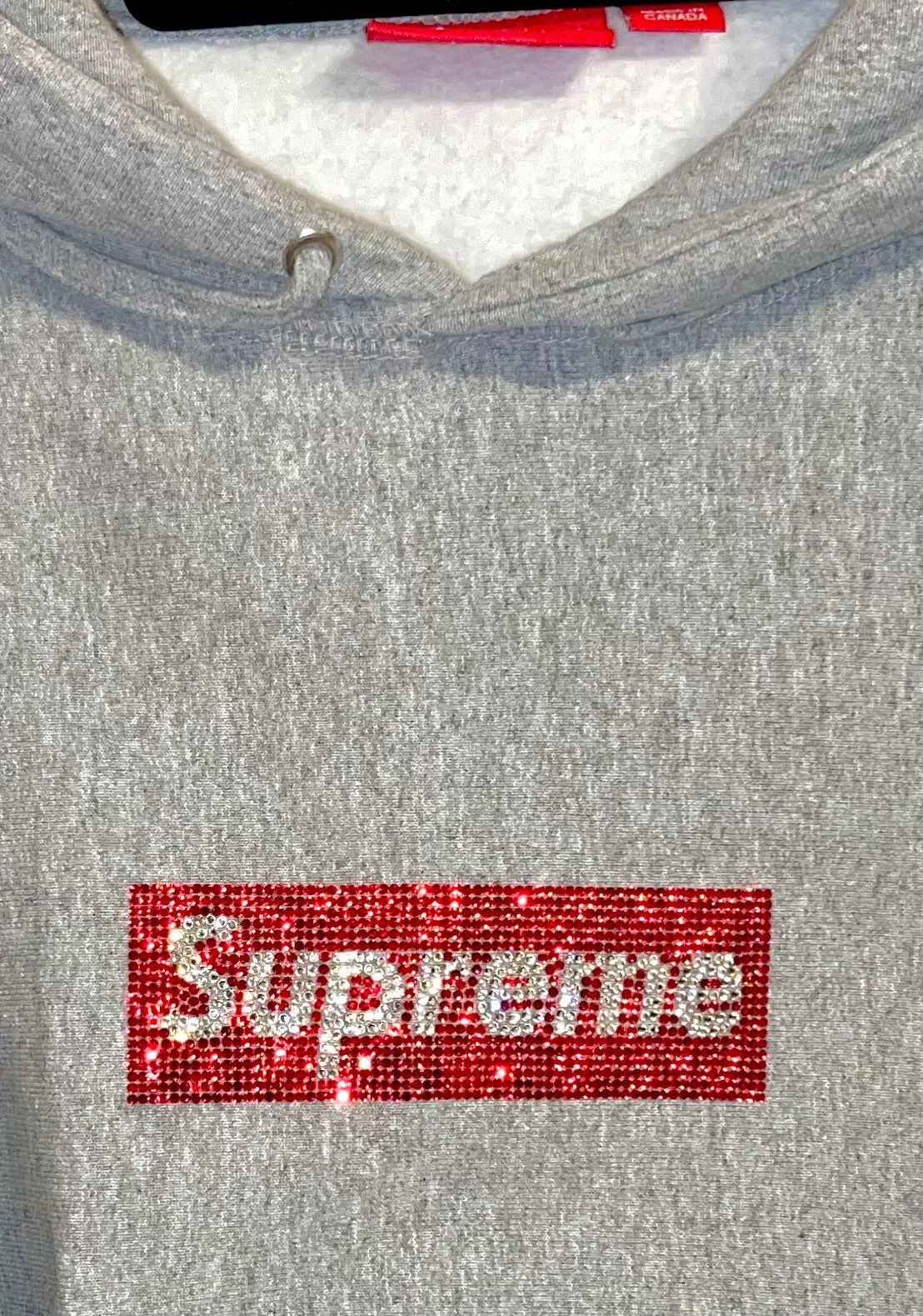 Supreme / Swarovski® Box Logo Hooded Sweeatshirt "Grey"