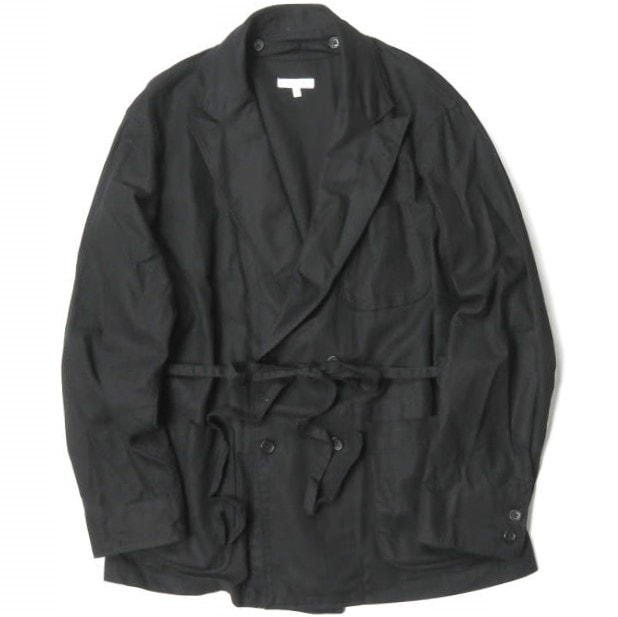 Engineered Garments x BEAMS PLUS エンジニアードガーメンツ ビームスプラス 別注 アメリカ製 M.Z.JACKET 4Bダブルブレストジャケット S ブラック ラペル取り外し ガウン ローブ アウター g19391