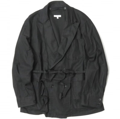 Engineered Garments x BEAMS PLUS エンジニアードガーメンツ ビームスプラス 別注 アメリカ製 M.Z.JACKET 4Bダブルブレストジャケット S ブラック ラペル取り外し ガウン ローブ アウター g19391