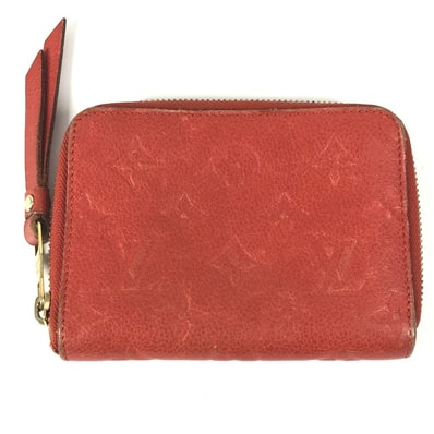 ルイヴィトン LOUIS VUITTON ポルトフォイユ・スカレット コンパクト M60295 モノグラムアンプラント コンパクトウォレット ラウンドファスナー 2つ折り財布 モノグラムアンプラントレザー オリアン レッド系