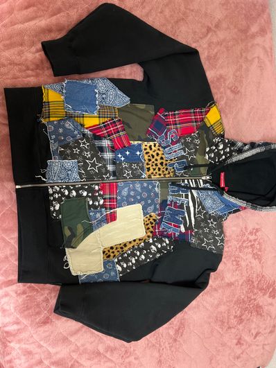 Supreme Patchwork Zip Up Hooded Sweatshirt "Multi"