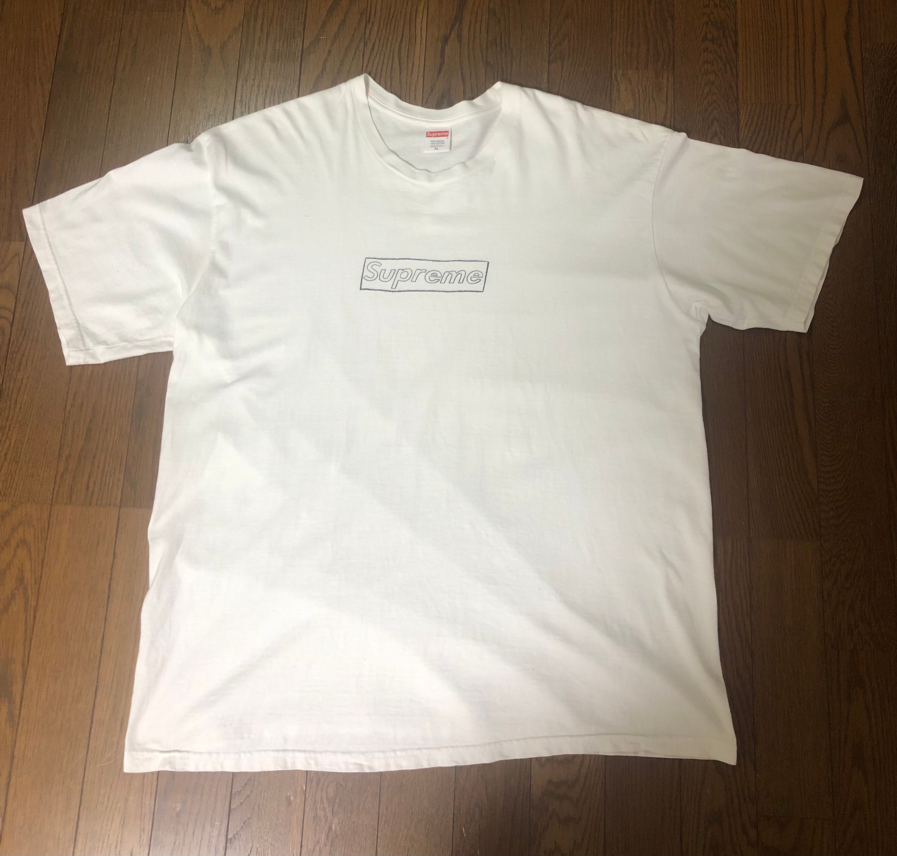Supreme KAWS Chalk Logo Tee "White"