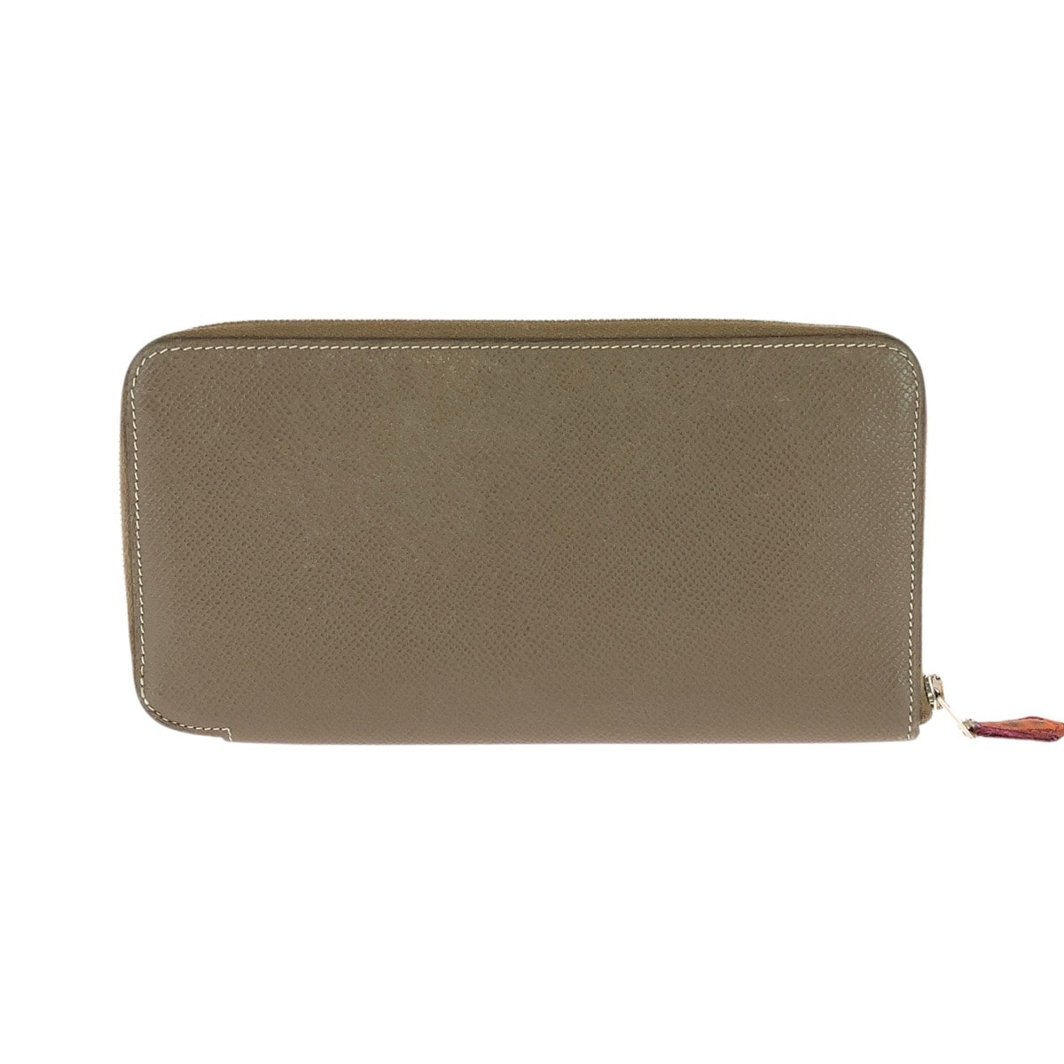 HERMES エルメス アザップ シルクイン エトゥープ グレージュ シルバー金具 ヴォーエプソン シルク/ 長財布 ラウンドファスナー □O刻印 604375 【中古】