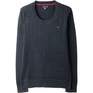 古着 トミーヒルフィガー TOMMY HILFIGER ケーブル編み コットンニットセーター レディースL相当/eaa626286