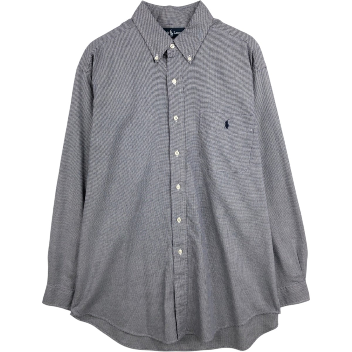 古着 ラルフローレン Ralph Lauren YARMOUTH 千鳥格子柄 長袖 ボタンダウンチェックシャツ メンズL相当/eaa678021