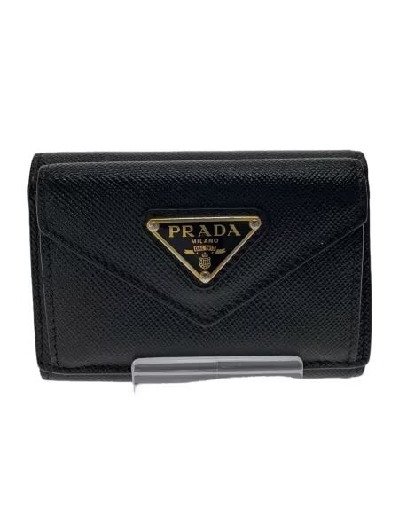 プラダ サフィアーノレザー コンパクトウォレット "ブラック" 1MH021-QHH_F0002
