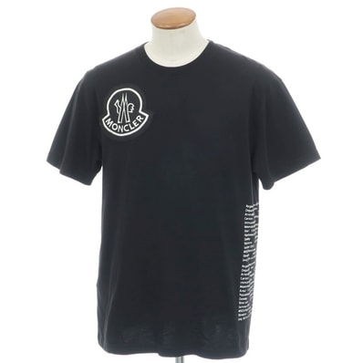 【中古】モンクレール ジーニアス MONCLER GENIUS コットン クルーネック 半袖Tシャツ ブラック【サイズM】【メンズ】