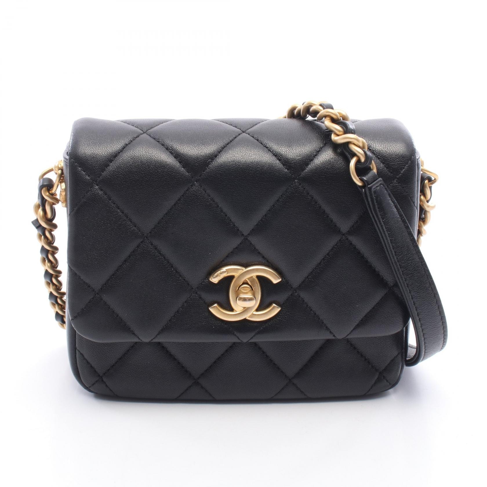 シャネル CHANEL マトラッセ ショルダーバッグ バッグ ラムスキン(羊革) レディース ブラック系 AS2733 【中古】