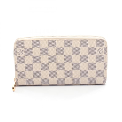ルイ・ヴィトン LOUIS VUITTON ジッピーウォレット ラウンド長財布 財布 PVCコーティングキャンバス ダミエ・アズール レディース ホワイト系 N60019 【中古】