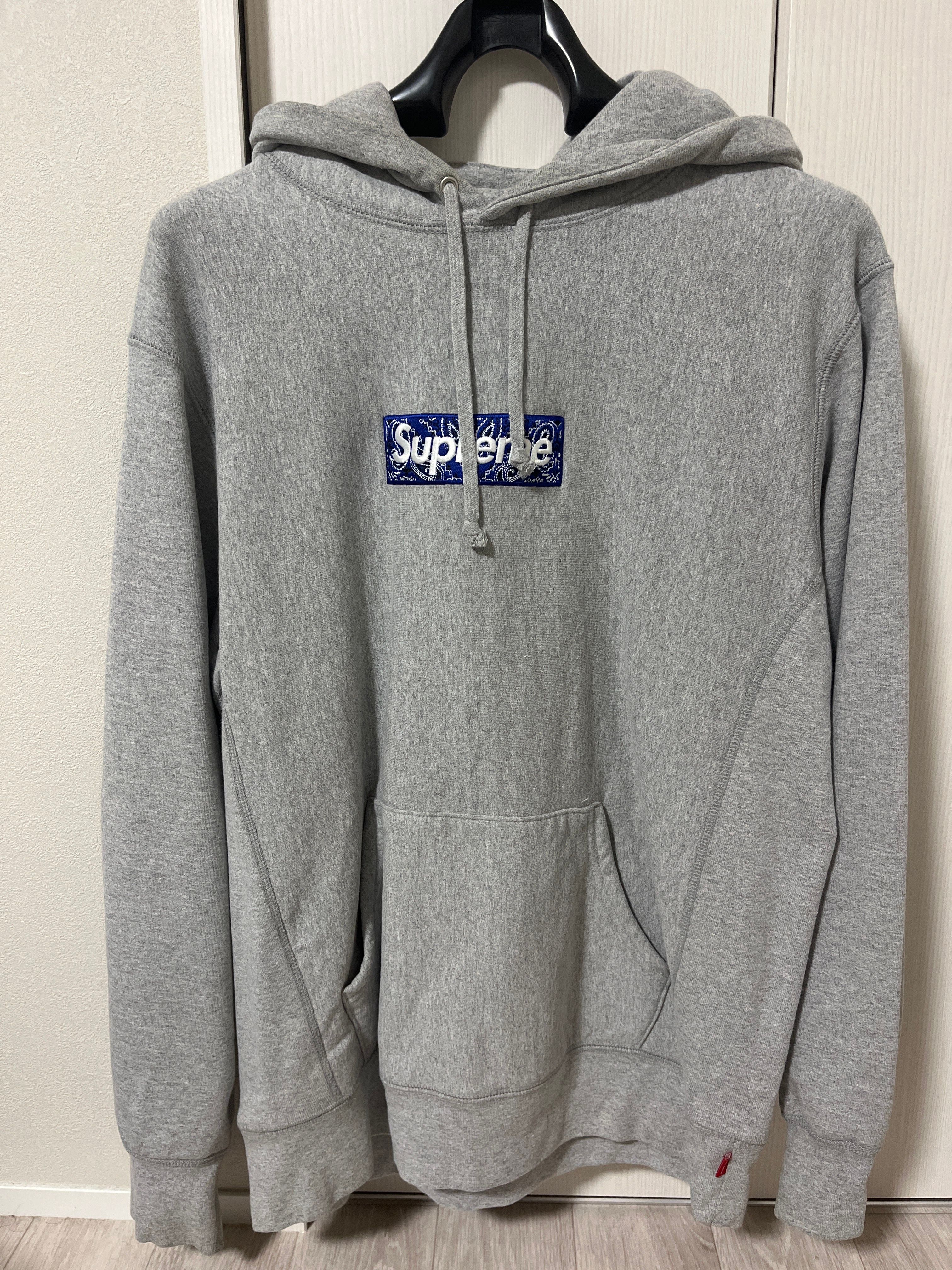 Supreme Bandana Box Logo Hooded Sweatshirt "Grey"