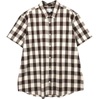 古着 ギャップ GAP SLIM FIT 半袖 コットン チェックシャツ メンズXL相当/eaa655426