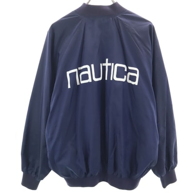 NAUTICA ノーティカ 90s オールド バックロゴ ナイロンジャケット ONE SIZE ネイビー