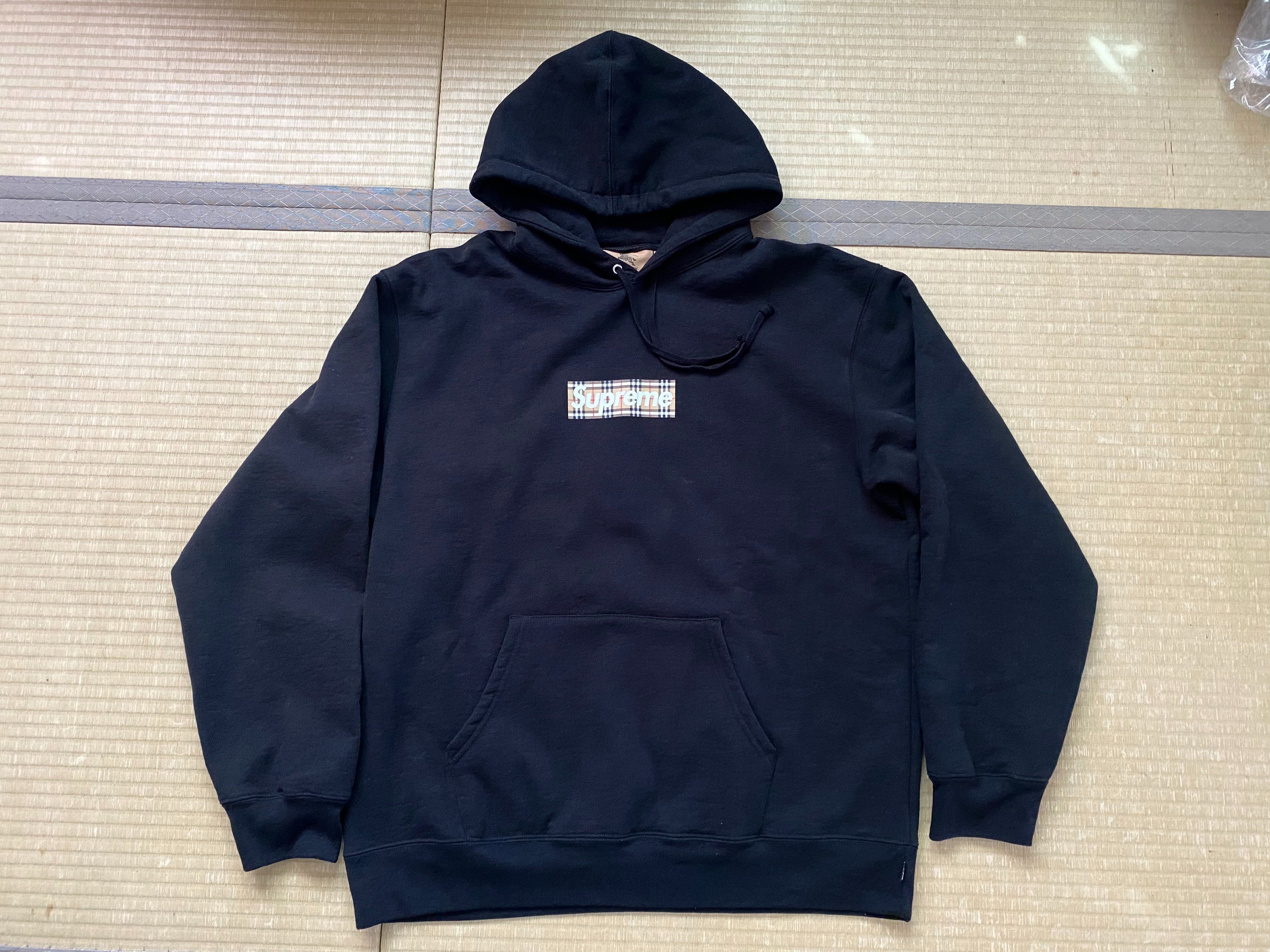 Supreme / Burberry Box Logo Hooded Sweatshirt "Black"