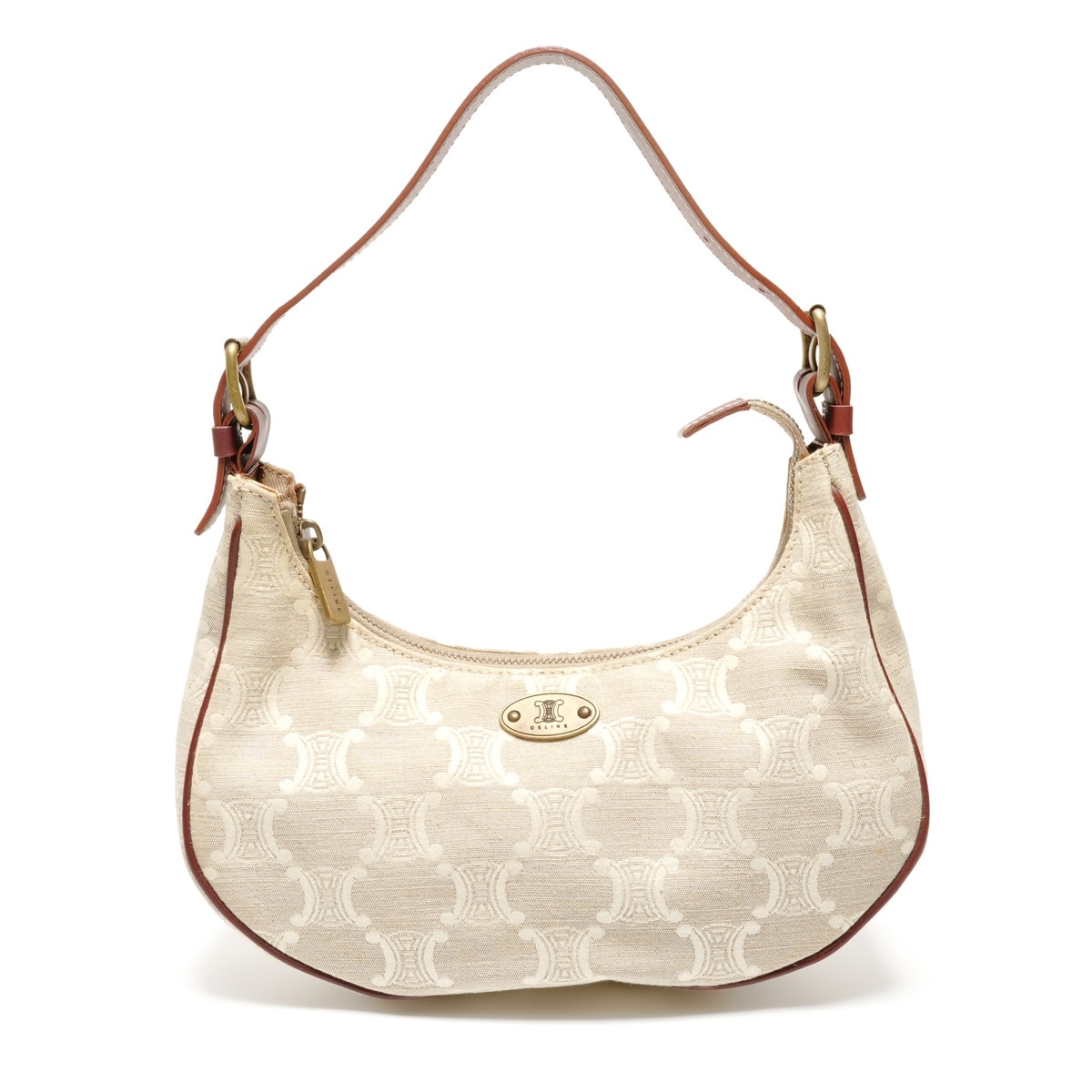 セリーヌ CELINE キャンバス マカダム ワンショルダー ホーボー ショルダーバッグ【中古】