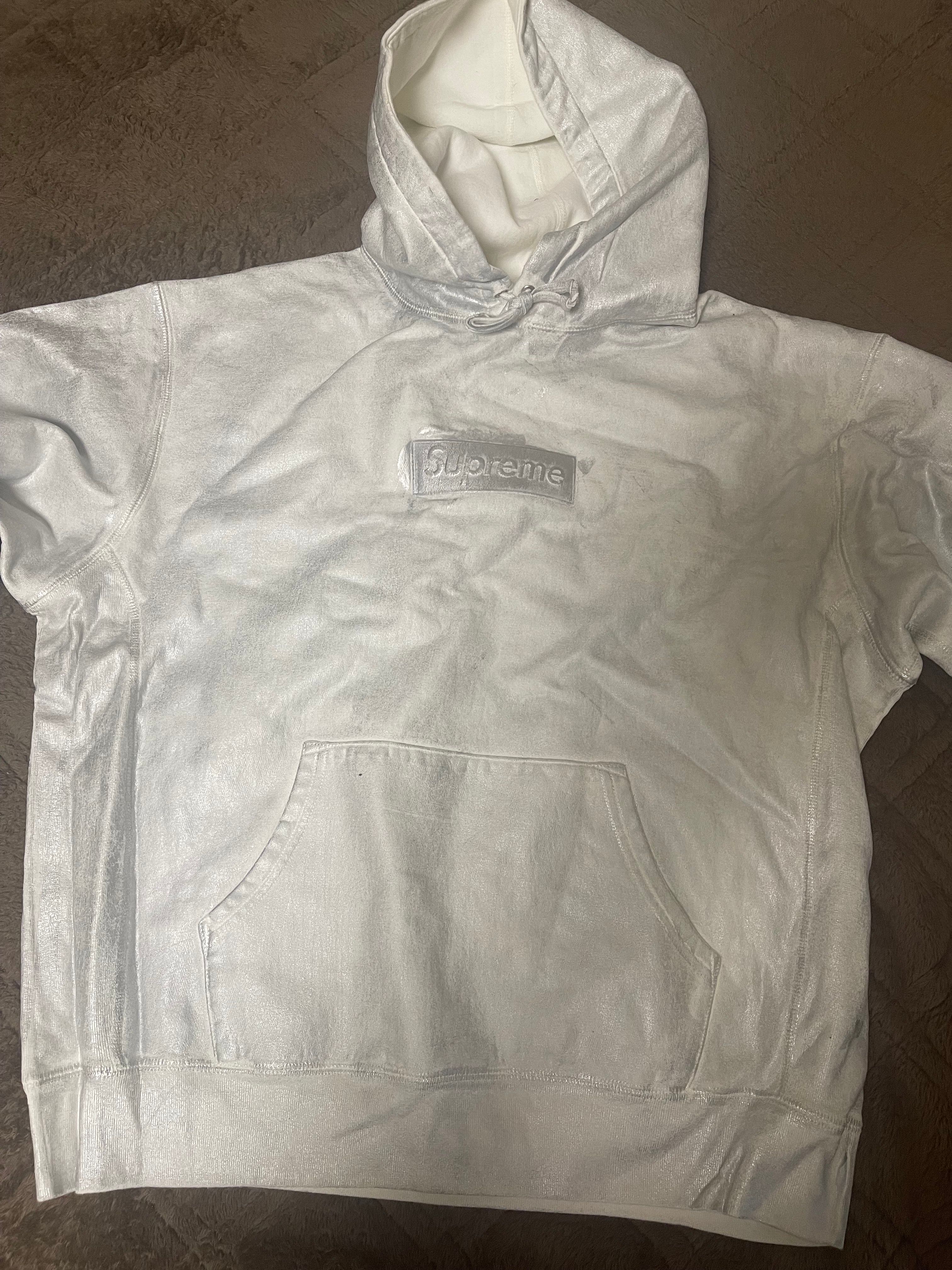 Supreme x MM6 Maison Margiela Foil Box Logo Hooded Sweatshirt "White"